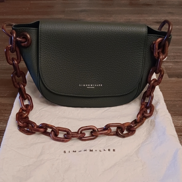 Simon Miller Green and Brown Crossbody Bag with Chain Strap - Picture 4 of 16